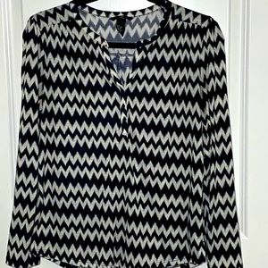 Zig zag striped Long sleeve Blouse